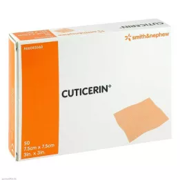 CUTICERIN 7.5x7.5 cm gauze with ointment coating, 50 pcs