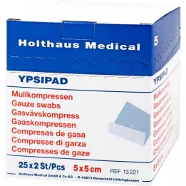 MULLKOMPRESSEN Ypsipad 5x5 cm sterile 8-fold, 25X2 pcs