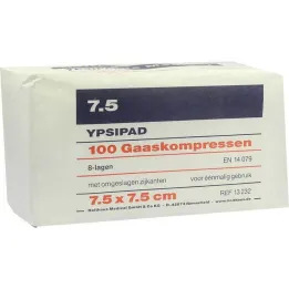 Gauze compresses Ypsipad 7.5x7.5 cm non-sterile 8-fold, 100 pieces