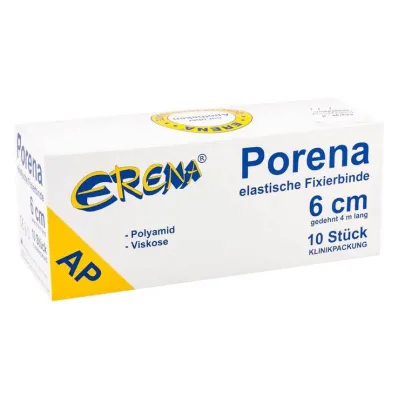 Porena elastic gauze bandage 6cm without cello white, 10 pieces