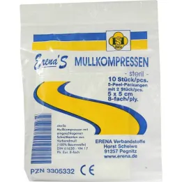 Erena sterile gauze compress 5x5cm, 5x2 pcs
