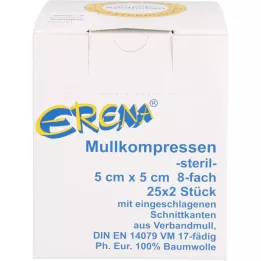 ERENA Gauze compress 5x5 cm sterile 8-fold, 25x2 pieces