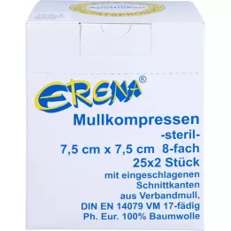 ERENA Gauze compress 7.5x7.5 cm sterile 8-fold, 25x2 pieces