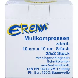 ERENA Gauze compress 10x10 cm sterile 8-fold, 25x2 pieces