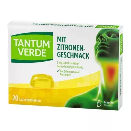 TANTUM VERDE 3 mg lozenges with lemon flavour, 20 pcs