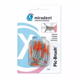 MIRADENT Interd.Pic-Brush replacement b. conical orange, 12 pcs