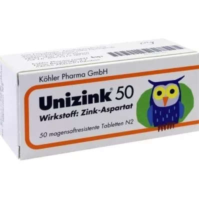 UNIZINK 50 magensaftresistente Tabletten, 50 St