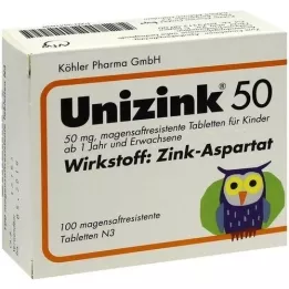 UNIZINK 50 magensaftresistente Tabletten, 100 St