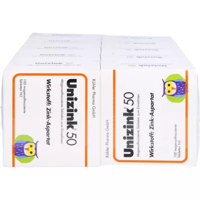 UNIZINK 50 gastric -resistant tablets, 10x100 pcs