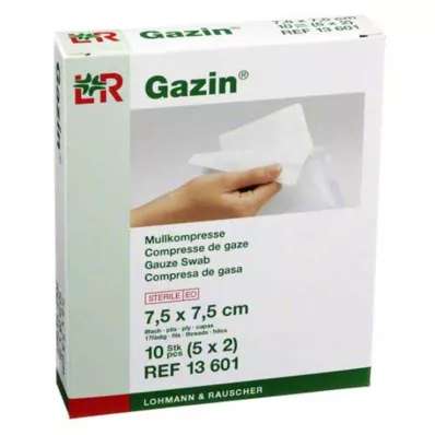 GAZIN Gauze comp. 7.5x7.5 cm sterile 8-ply, 5X2 pcs GAZIN Gauze comp. 7.5x7.5 cm sterile 8-ply, 5X2 pcs