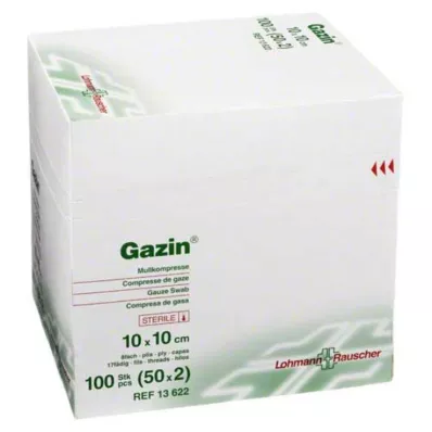 GAZIN Gauze comp. 10x10 cm sterile 8-fold, 50x2 pieces GAZIN Gauze comp. 10x10 cm sterile 8-fold, 50x2 pieces