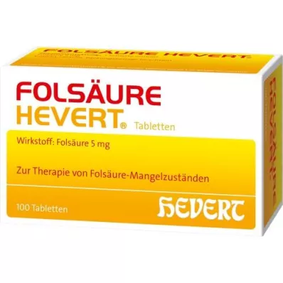 FOLSÄURE HEVERT Tablets, 100 pcs FOLSÄURE HEVERT Tablets, 100 pcs