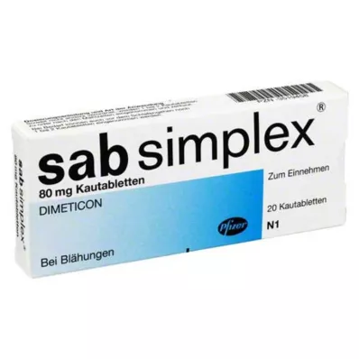 SAB simplex chewable tablets, 20 pcs SAB simplex chewable tablets, 20 pcs