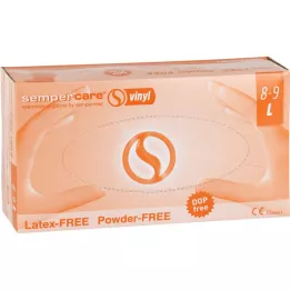 SEMPERCARE Vinyl underp.gloves unst.pudfr.size L, 100 pcs
