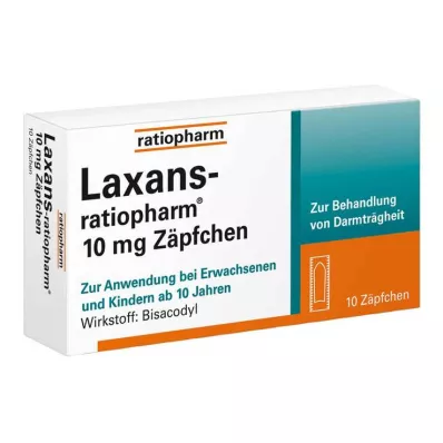 LAXANS-ratiopharm 10 mg suppositories, 10 pcs LAXANS-ratiopharm 10 mg suppositories, 10 pcs