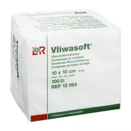 VLIWASOFT Fleece compresses 10x10 cm non-sterile 4l., 100 pieces