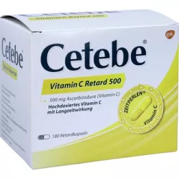 CETEBE Vitamin C Retard capsules 500 mg, 180 pcs