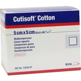 CUTISOFT Cotton Kommpr. 5x5 cm sterile 12 times, 25x2 pcs