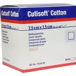 CUTISOFT Cotton Ster 7.5x7.5 cm Ster.12fach, 25x2 pcs