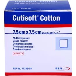 CUTISOFT Cotton Ster 7.5x7.5 cm Ster.12fach, 25x2 pcs