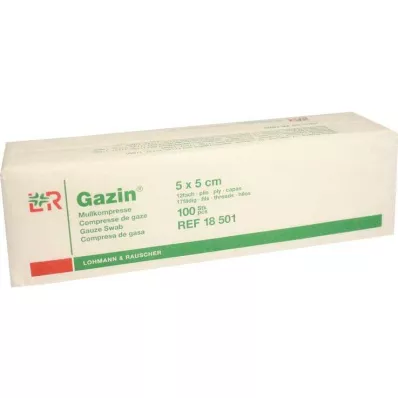 GAZIN Gauze comp. 5x5 cm non-sterile 12-fold operation, 100 pcs GAZIN Gauze comp. 5x5 cm non-sterile 12-fold operation, 100 pcs