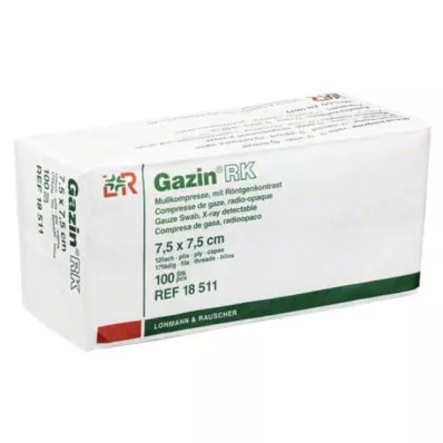 GAZIN Gauze comp. 7.5x7.5 cm non-sterile 12-fold RK, 100 pcs GAZIN Gauze comp. 7.5x7.5 cm non-sterile 12-fold RK, 100 pcs