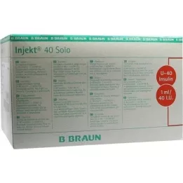 INJEKT Solo insulin syringe 1ml U40, 100X1ml