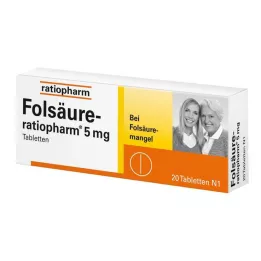 FOLSÄURE-RATIOPHARM 5 mg tablets, 20 pcs