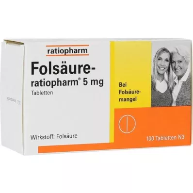 FOLSÄURE-RATIOPHARM 5 mg Tabletten, 100 St