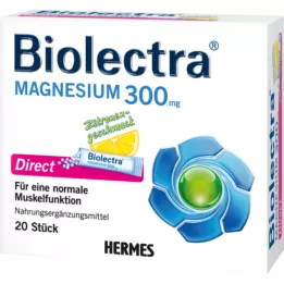 BIOLECTRA Magnesium 300 mg Direct Lemon Sticks, 20 pcs