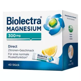 BIOLECTRA Magnesium 300 mg Direct Lemon Sticks, 40 pcs