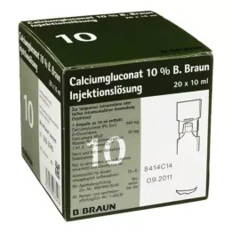 CALCIUMGLUCONAT 10% MPC solution for injection, 20X10 ml