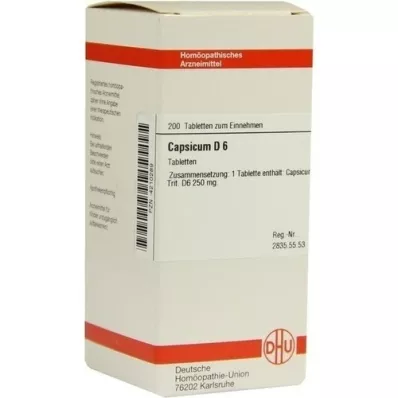 CAPSICUM D 6 tablets, 200 pcs CAPSICUM D 6 tablets, 200 pcs