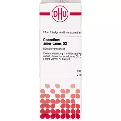 CEANOTHUS AMERICANUS D 3 Dilution, 20 ml