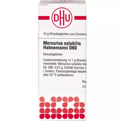MERCURIUS SOLUBILIS Hahnemanni D 60 Globuli, 10 g