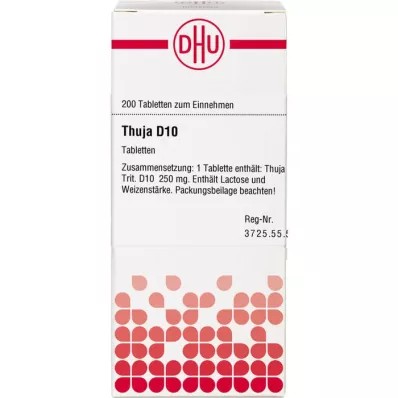 THUJA D 10 tablets, 200 pcs