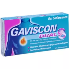 GAVISCON Dual 250mg/106.5 mg/187.5 mg chewing tablets, 16 pcs