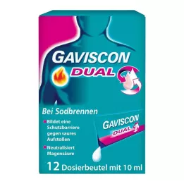 GAVISCON Dual 500mg/213mg/325mg suspension in bag, 12X10 ml