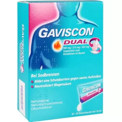 GAVISCON Dual 500mg/213mg/325mg SuSpens.IM bag, 24x10 ml