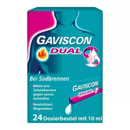 GAVISCON Dual 500mg/213mg/325mg Suspens.in sachet, 24X10 ml