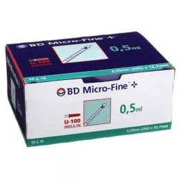 BD MICRO-FINE+ insulin syringe 0.5 ml U100 12.7 mm, 100X0.5 ml