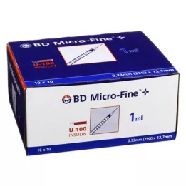 BD MICRO-FINE+ insulin syringe 1 ml U100 12.7 mm, 100X1 ml