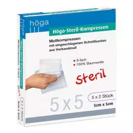 HÖGA-KOMPRESSEN 5x5 cm sterile 8-fold, 5X2 pcs