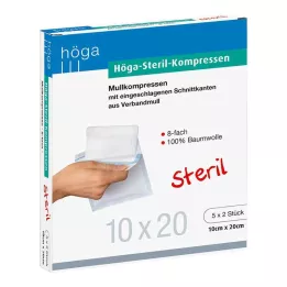 HÖGA-KOMPRESSEN 10x20 cm sterile 8-fold, 5X2 pcs
