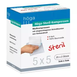 HÖGA-KOMPRESSEN 5x5 cm sterile 8 times, 25x2 pcs