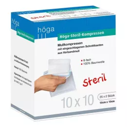 HÖGA-KOMPRESSEN 10x10 cm sterile 8-fold, 25X2 pcs