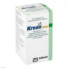 KREON 25,000 hard capsules with enteric coated pellets, 50 pcs