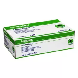 LEUKOSILK 2.5 cmx9.2 m, 12 pcs