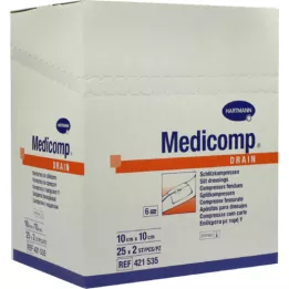 MEDICOMP drain slit comp. sterile 10x10 cm, 50 pcs