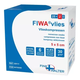 VLIESKOMPRESSEN 5x5 cm sterile 6-fold, 25X2 pcs